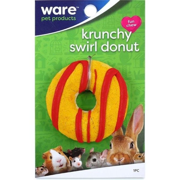 Ware Mfg Ware Manufacturing 13078 Critter Ware Krunchy Swirl Donut Treat; Assorted Color - Pack of 48 13078
